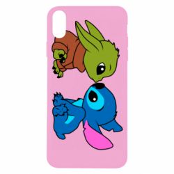 Чехол для iPhone X/Xs Baby Yoda And Stitch - PrintSalon