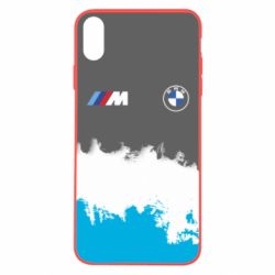 Чехол для iPhone X/Xs BMW logo and gray background - PrintSalon