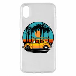 Чехол для iPhone X/Xs Car and sunset - PrintSalon