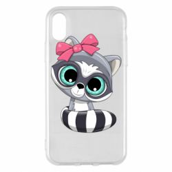 Чехол для iPhone X/Xs Cute raccoon - PrintSalon