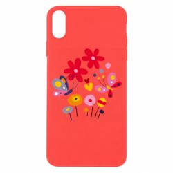 Чехол для iPhone X/Xs Flowers and Butterflies - PrintSalon