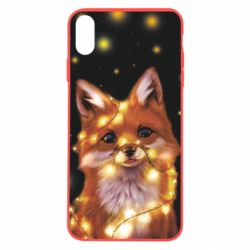Чохол для iPhone X/Xs Fox And Christmas Lights - PrintSalon
