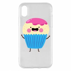 Чехол для iPhone X/Xs Funny cupcake with smile - PrintSalon
