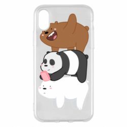 Чехол для iPhone X/Xs Гризли Панда и Белый - PrintSalon