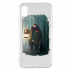 Чехол для iPhone X/Xs Хагрид в лесу - PrintSalon
