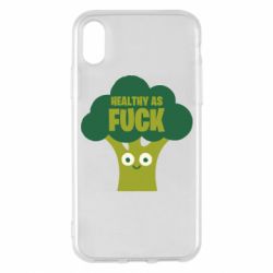 Чехол для iPhone X/Xs Healthy as fuck - PrintSalon