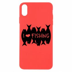 Чехол для iPhone X/Xs I Love Fishing