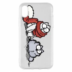 Чехол для iPhone X/Xs Кот Саймона Зима - PrintSalon