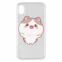 Чехол для iPhone X/Xs Котик обнимает тебя - PrintSalon