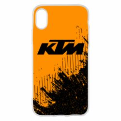 Чехол для iPhone X/Xs KTM and grunge background - PrintSalon