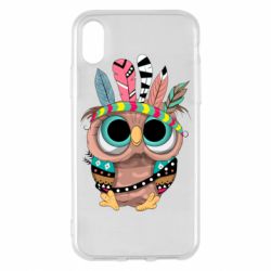 Чехол для iPhone X/Xs Little owl with feathers - PrintSalon