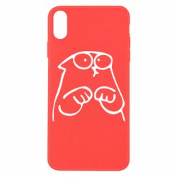 Чехол для iPhone X/Xs Милый Кот Саймона - PrintSalon