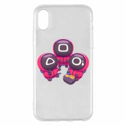Чехол для iPhone X/Xs Милые солдаты из игры в кальмара - PrintSalon