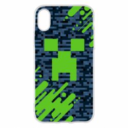 Чехол для iPhone X/Xs Minecraft Creeper - PrintSalon