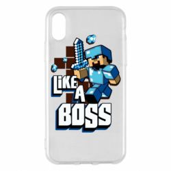 Чехол для iPhone X/Xs Minecraft Like a Boss - PrintSalon
