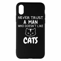 Чехол для iPhone X/Xs Не любит котов - не доверяй - PrintSalon