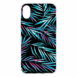 Чохол для iPhone X/Xs Neon Palm Leaves - PrintSalon