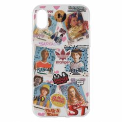 Чехол для iPhone X/Xs Очень странные дела. Стикеры - PrintSalon