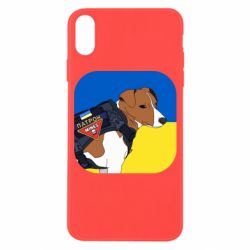 Чехол для iPhone X/Xs Патрон на фоне флага - PrintSalon