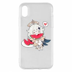 Чохол для iPhone X/Xs Паймон з кавуном - PrintSalon