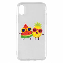 Чехол для iPhone X/Xs Pineapple with watermelon - PrintSalon