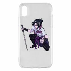 Чехол для iPhone X/Xs Sasuke with katana - PrintSalon