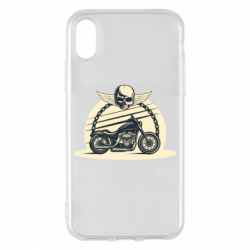 Чехол для iPhone X/Xs Skull and Bike - PrintSalon