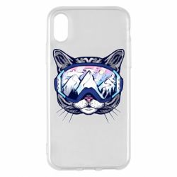 Чехол для iPhone X/Xs Snowboard Cat