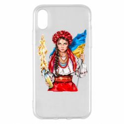 Чехол для iPhone X/Xs Украинская девушка в венку - PrintSalon