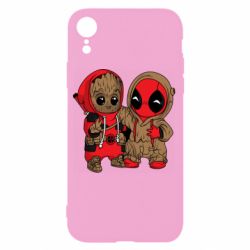 Чехол для iPhone XR Baby Groot And Deadpool - PrintSalon