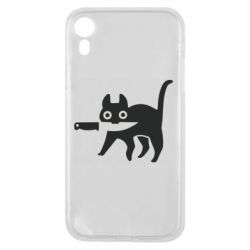 Чехол для iPhone XR Cat with a knife - PrintSalon
