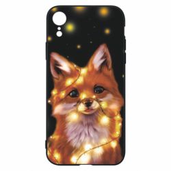 Чохол для iPhone XR Fox And Christmas Lights - PrintSalon