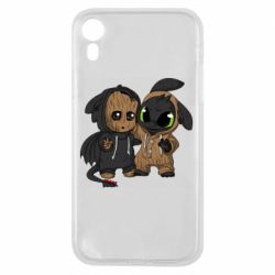 Чехол для iPhone XR Groot And Toothless - PrintSalon