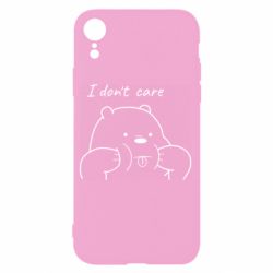 Чехол для iPhone XR I don't care white - PrintSalon