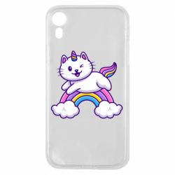 Чехол для iPhone XR Котик-единорог - PrintSalon