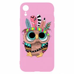 Чехол для iPhone XR Little owl with feathers - PrintSalon