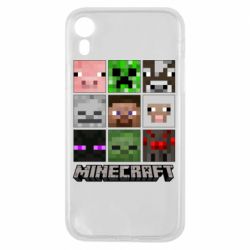 Чехол для iPhone XR Minecraft character heads