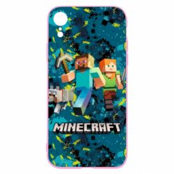 Чохол для iPhone XR Minecraft Steve Alex And Dog - PrintSalon