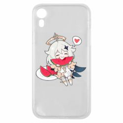 Чехол для iPhone XR Паймон с арбузом