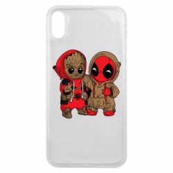 Чехол для iPhone Xs Max Baby Groot And Deadpool - PrintSalon