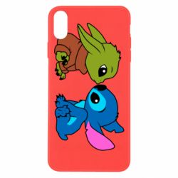 Чехол для iPhone Xs Max Baby Yoda And Stitch - PrintSalon