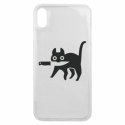 Чехол для iPhone Xs Max Cat with a knife - PrintSalon