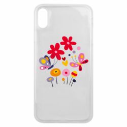 Чехол для iPhone Xs Max Flowers and Butterflies - PrintSalon