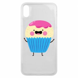 Чехол для iPhone Xs Max Funny cupcake with smile - PrintSalon