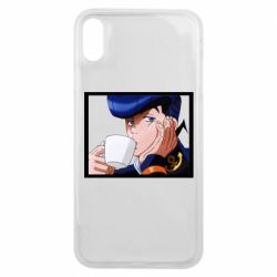 Чехол для iPhone Xs Max Higashikata Josuke drinking tea - PrintSalon