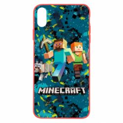 Чохол для iPhone Xs Max Minecraft Steve Alex And Dog - PrintSalon