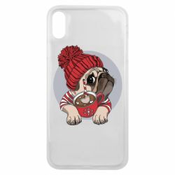 Чехол для iPhone Xs Max Pug And Coffee - PrintSalon