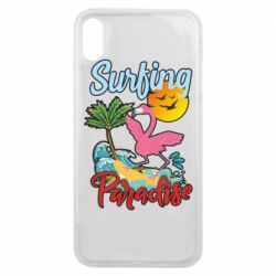 Чехол для iPhone Xs Max Surfing Paradise Flamingo - PrintSalon