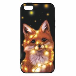 Чохол для iphone 5/5S/SE Fox And Christmas Lights - PrintSalon