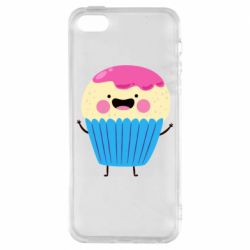 Чехол для iPhone5/5S/SE Funny cupcake with smile - PrintSalon